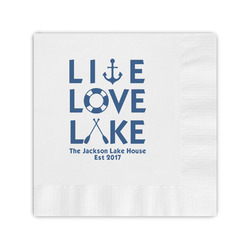 Live Love Lake Coined Cocktail Napkins (Personalized)