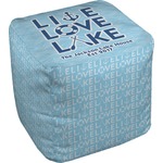 Live Love Lake Cube Pouf Ottoman - 18" (Personalized)