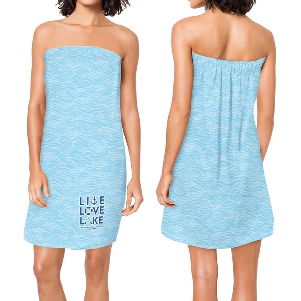 Live Love Lake Custom Bath Wrap - Front & Back View