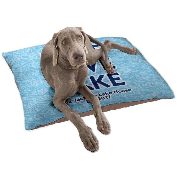 Custom Live Love Lake Dog Bed - Large w/ Name or Text