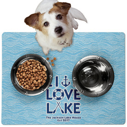 Live Love Lake Dog Food Mat - Medium w/ Name or Text