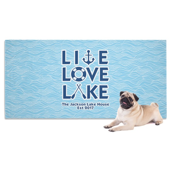 Custom Live Love Lake Dog Towel (Personalized)