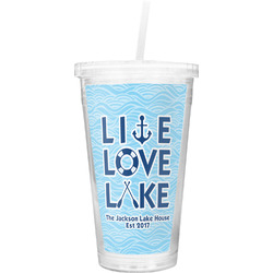 Live Love Lake Double Wall Tumbler with Straw (Personalized)