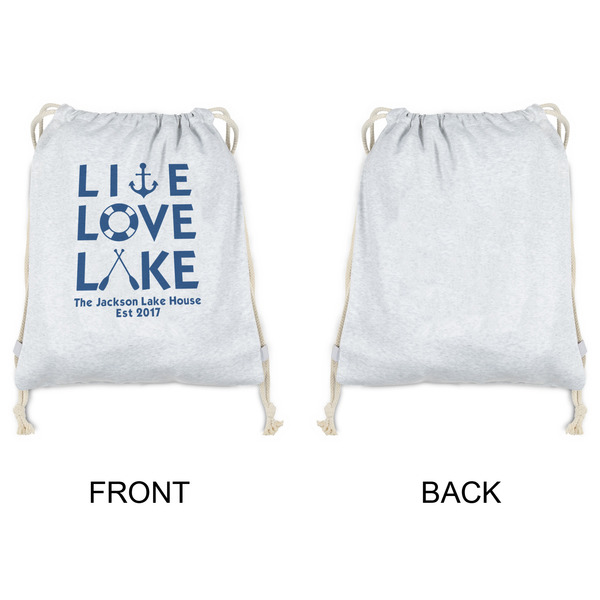 Live Love Lake Drawstring Backpacks - Sweatshirt Fleece - Single Sided - APPROVAL