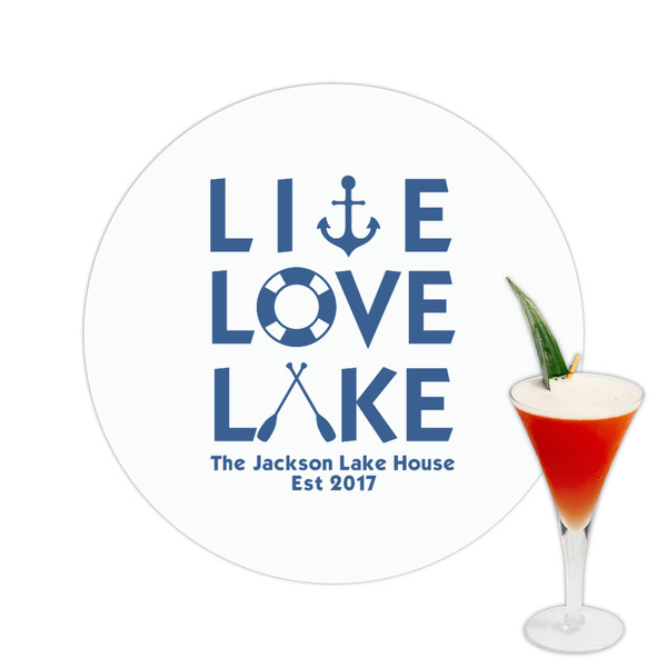 Custom Live Love Lake Printed Drink Topper -  2.5" (Personalized)