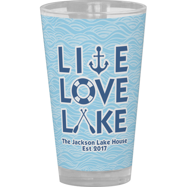 Custom Live Love Lake Pint Glass - Full Color (Personalized)
