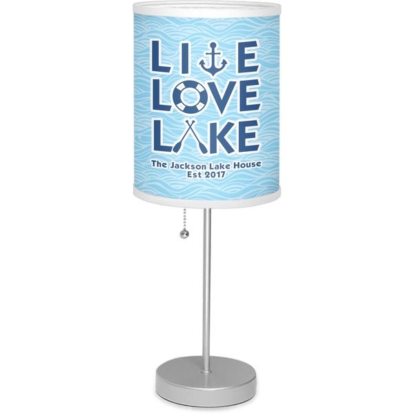Custom Live Love Lake 7" Drum Lamp with Shade Polyester (Personalized)