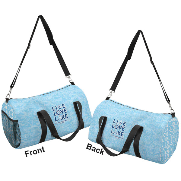 Live Love Lake Duffle bag large front and back sides