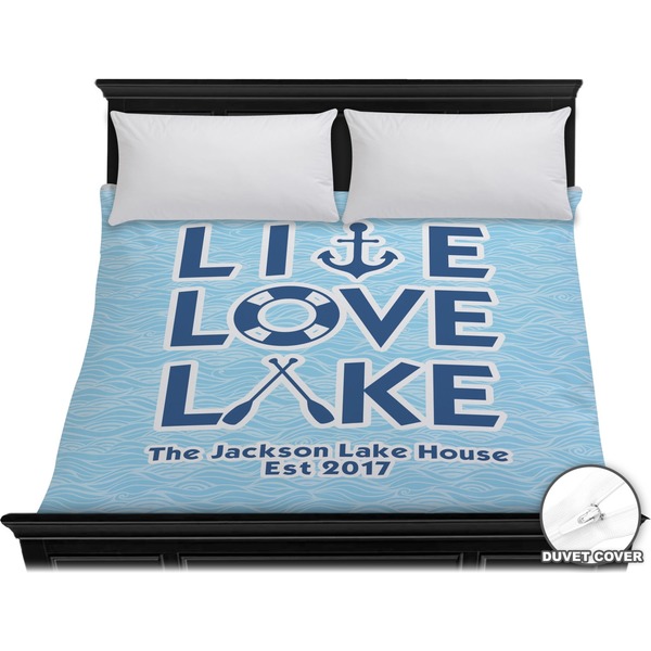 Custom Live Love Lake Duvet Cover - King (Personalized)