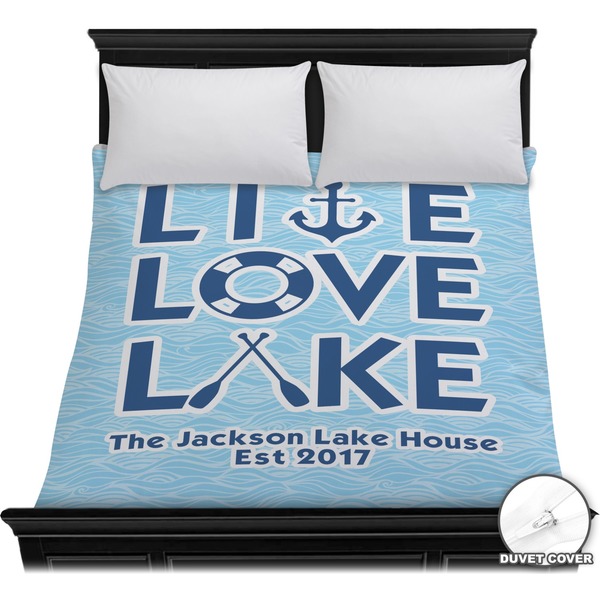 Custom Live Love Lake Duvet Cover - Full / Queen (Personalized)
