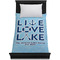 Live Love Lake Duvet Cover - Twin - On Bed - No Prop