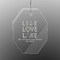 Live Love Lake Engraved Glass Ornament - Octagon (Personalized)