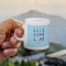 Live Love Lake Espresso Cup - 3oz LIFESTYLE (new hand)