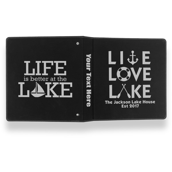 Live Love Lake Leather Binder - 1" - Black- Back Spine Front View
