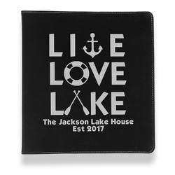 Live Love Lake Leather Binder - 1" - Black (Personalized)