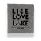 Live Love Lake Leather Binder - 1" - Grey - Front View