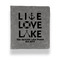 Live Love Lake Leather Binder - 1" - Grey (Personalized)