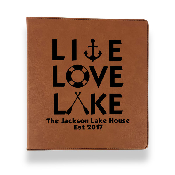 Custom Live Love Lake Leather Binder - 1" - Rawhide (Personalized)