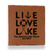 Live Love Lake Leather Binder - 1" - Rawhide - Front View