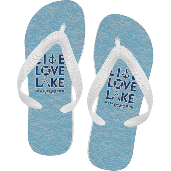 Custom Live Love Lake Flip Flops - Medium (Personalized)