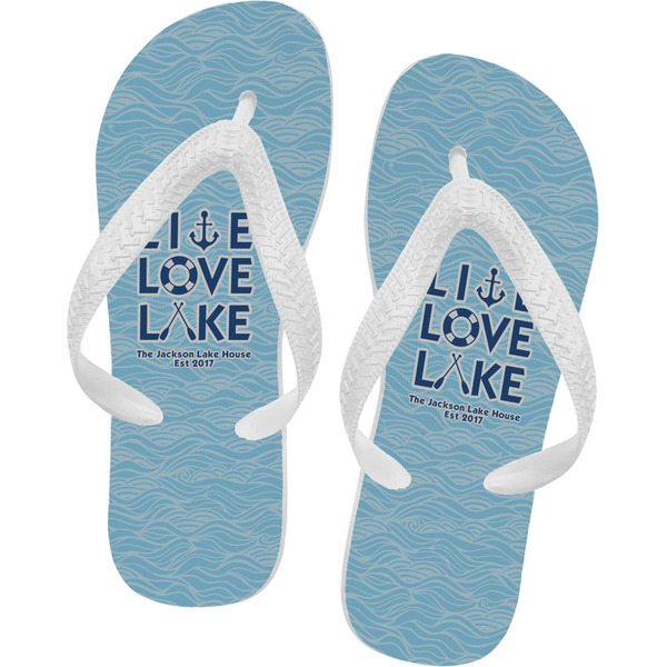 Custom Live Love Lake Flip Flops - Small (Personalized)