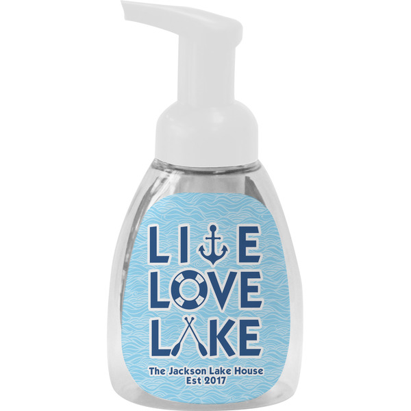 Custom Live Love Lake Foam Soap Bottle - White (Personalized)