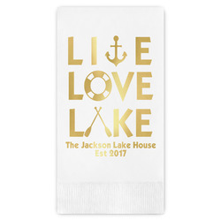 Live Love Lake Guest Napkins - Foil Stamped (Personalized)