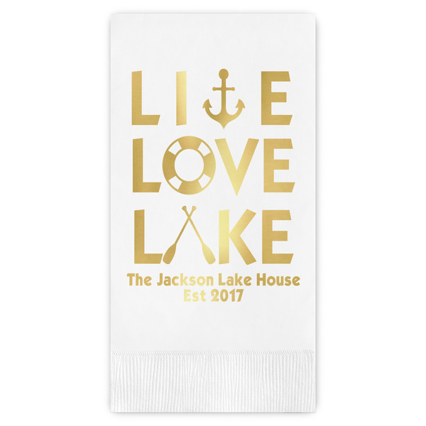 Custom Live Love Lake Guest Napkins - Foil Stamped (Personalized)