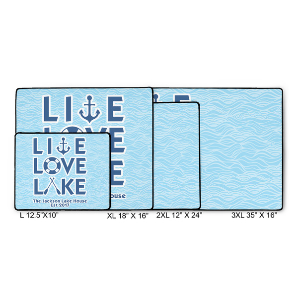 Live Love Lake Gaming Mats - SIZE CHART