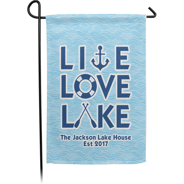 Custom Live Love Lake Small Garden Flag - Single Sided w/ Name or Text