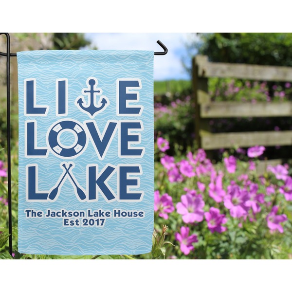Live Love Lake Garden Flag - Outside In Flowers