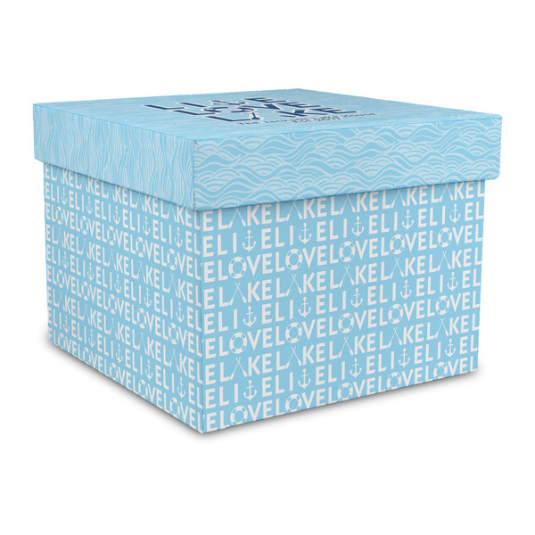 Custom Live Love Lake Gift Box with Lid - Canvas Wrapped - Large (Personalized)