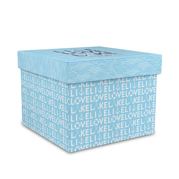 Custom Live Love Lake Gift Box with Lid - Canvas Wrapped - Medium (Personalized)