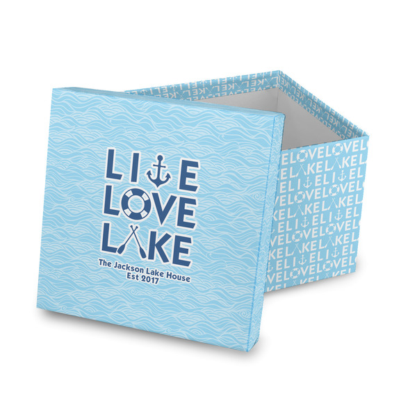 Custom Live Love Lake Gift Box with Lid - Canvas Wrapped (Personalized)