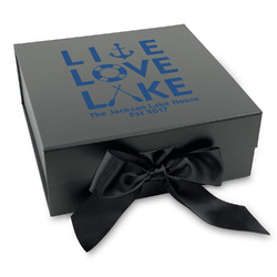 Live Love Lake Gift Box with Magnetic Lid - Black (Personalized)