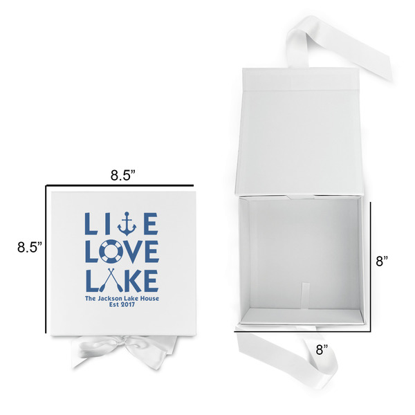 Live Love Lake Gift Boxes with Magnetic Lid - White - Open & Closed
