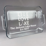 Live Love Lake Glass Baking Dish - 13in x 9in (Personalized)