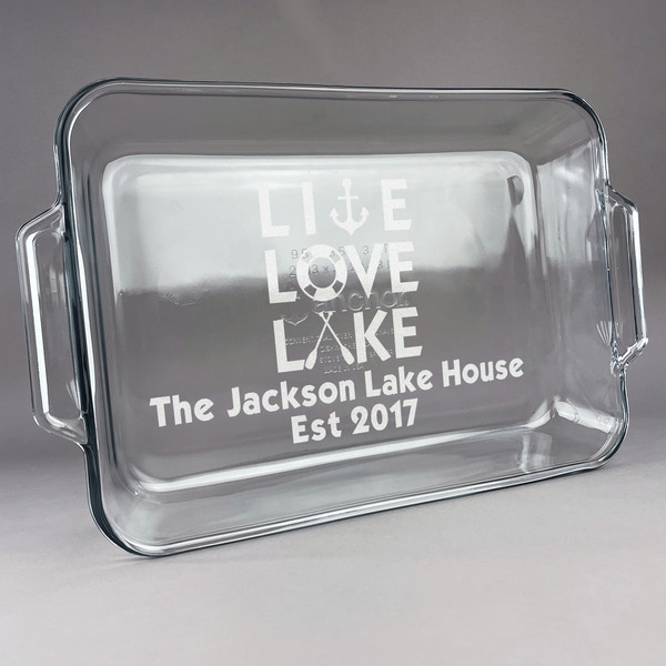 Custom Live Love Lake Glass Baking and Cake Dish (Personalized)