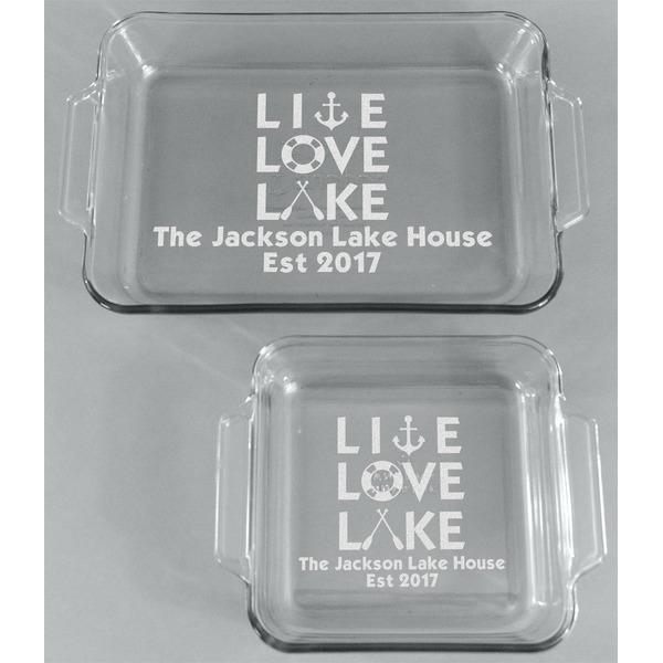 Live Love Lake Glass Baking Dish Set - FRONT