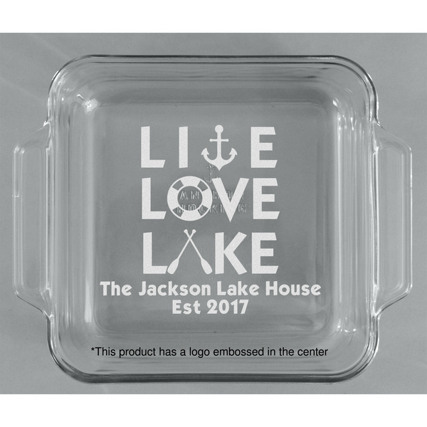 Live Love Lake Glass Cake Dish - APPROVAL (8x8)