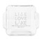 Live Love Lake Glass Cake Dish - FRONT (8x8)