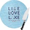 Live Love Lake Round Glass Cutting Board - Medium (Personalized)
