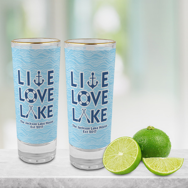 Live Love Lake Glass Shot Glass - 2 oz - LIFESTYLE