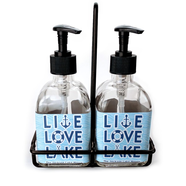 Custom Live Love Lake Glass Soap & Lotion Bottle Set (Personalized)
