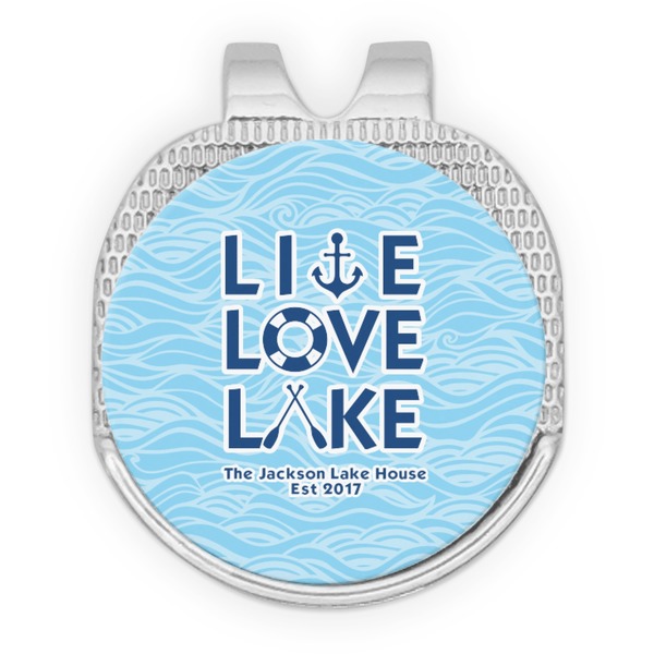 Custom Live Love Lake Golf Ball Marker - Hat Clip - Silver