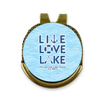 Live Love Lake Golf Ball Marker - Hat Clip - Gold