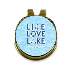 Live Love Lake Golf Ball Marker - Hat Clip - Gold