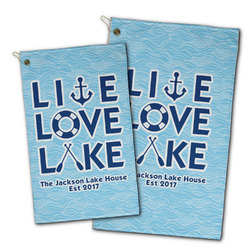 Live Love Lake Golf Towel - Poly-Cotton Blend w/ Name or Text