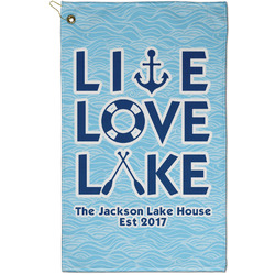 Live Love Lake Golf Towel - Poly-Cotton Blend - Small w/ Name or Text