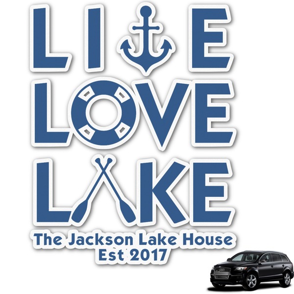 Custom Live Love Lake Graphic Car Decal (Personalized)